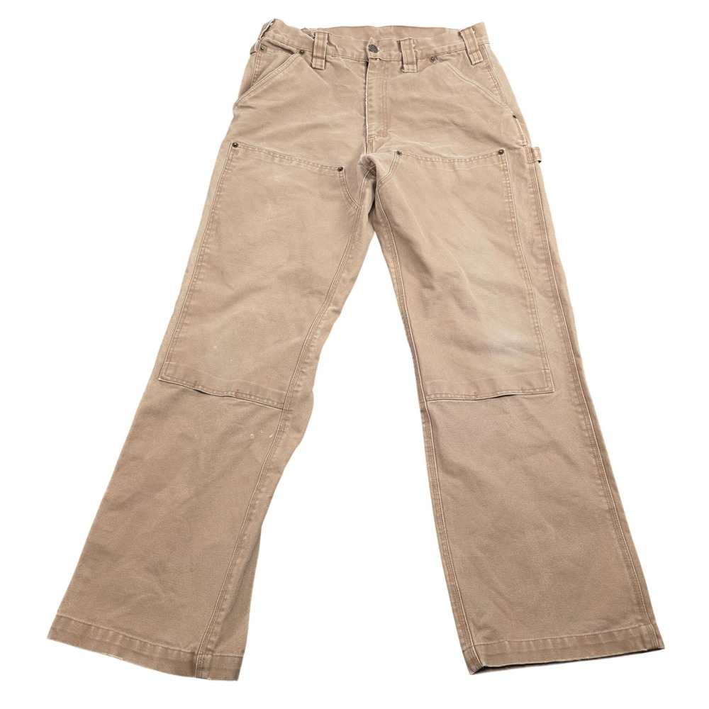 Helly Hansen Work Pants Mens 32x32 Brown Double Knee Canvas Carpenter Utility